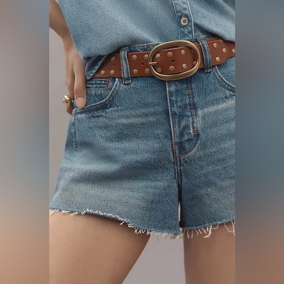Anthropologie Studded Oval Buckle Belt Size L NEW main image 7